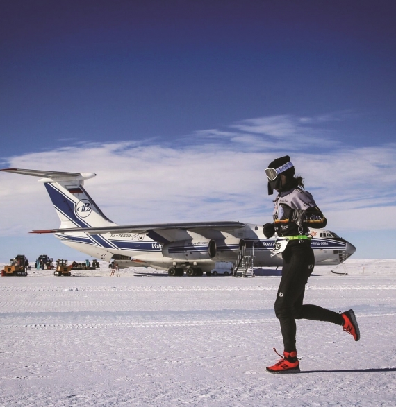 Newcomer racing in Novo, Antarctica.